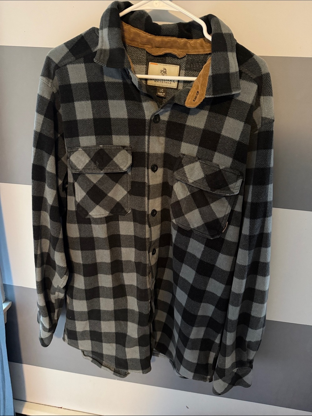 Legendary Whitetails Black and Gray Plaid Button-Down Shirt